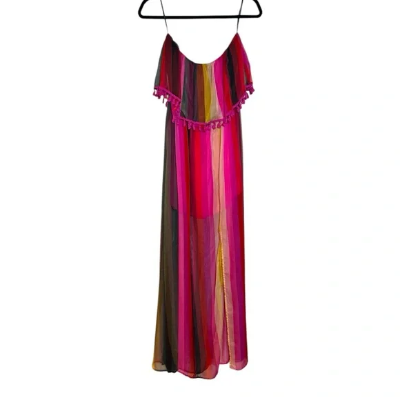 Aakaa Strapless‎ Striped Maxi Dress Multicolor - Picture 2 of 9